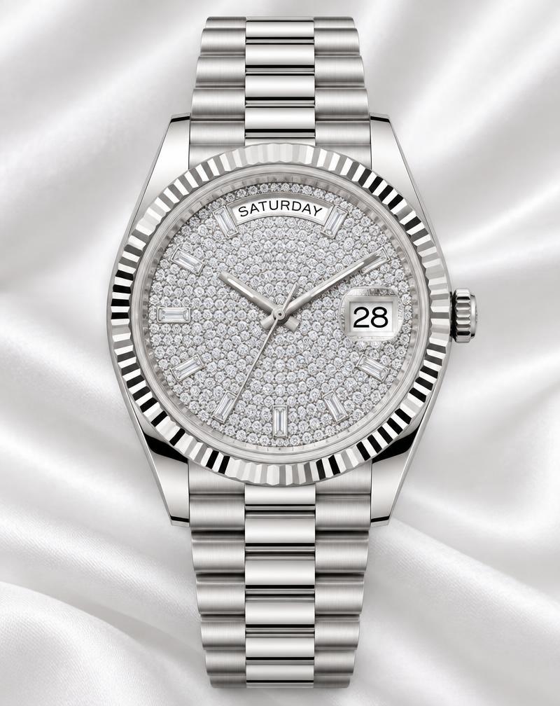Rolex Day-Date II 41 Réf. 218239 – Cadran Entièrement Pavé Diamants