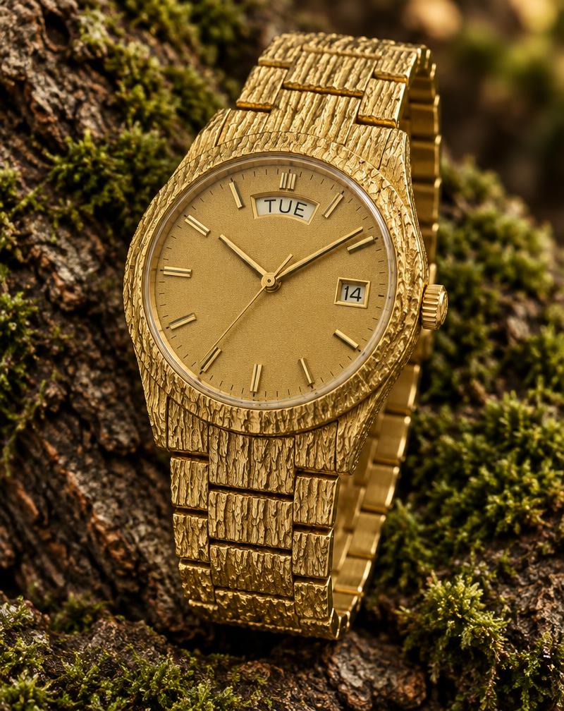 Rolex Day-Date "Bark Finish" Réf. 18078 – Effet Écorce sur Or Jaune
